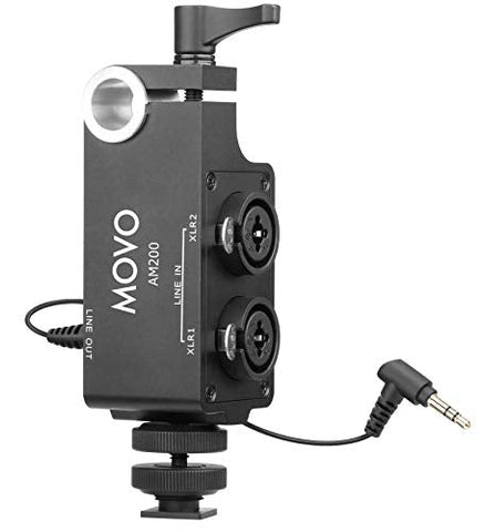 AM200 | 2-Channel XLR Microphone Audio Mixer | Movo