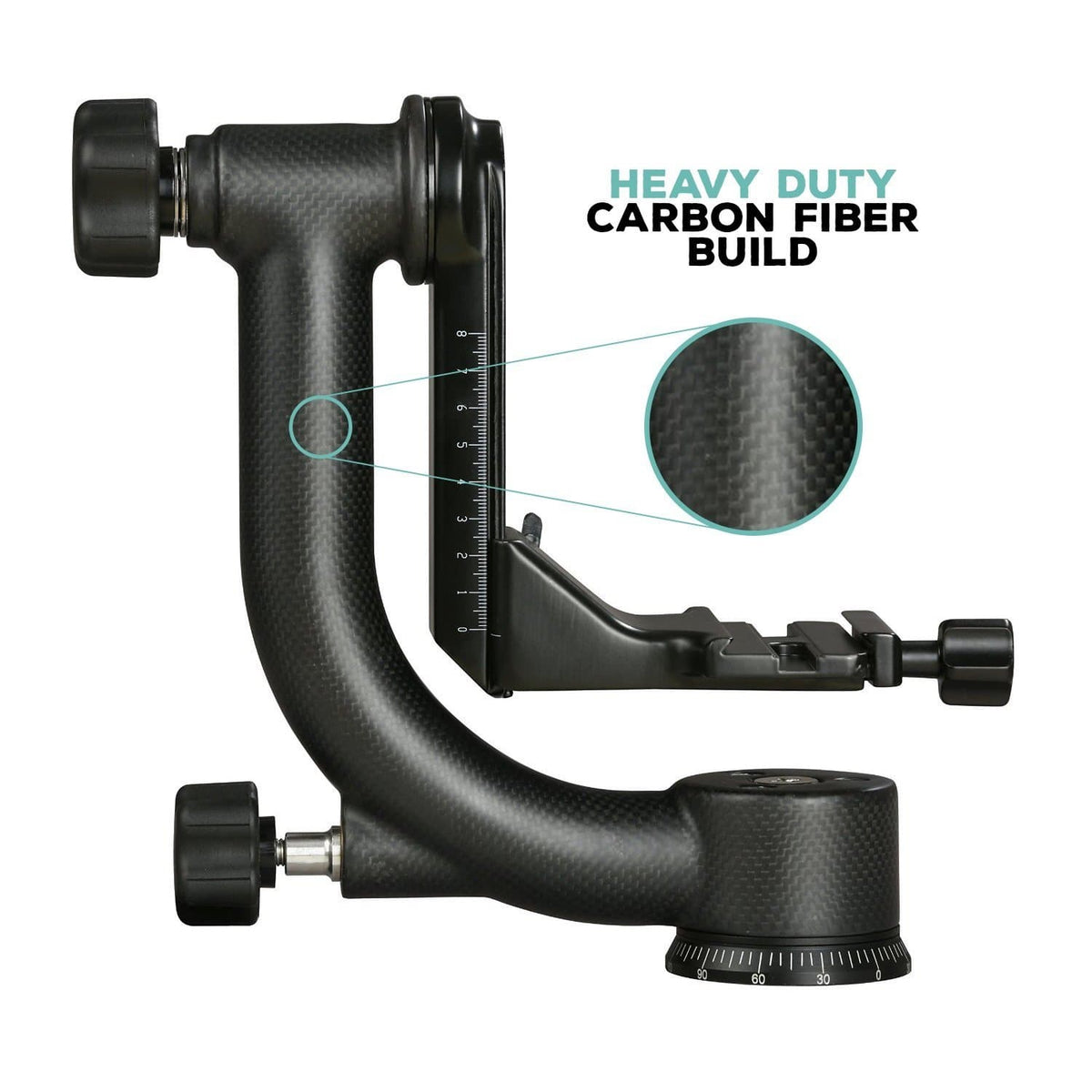 Carbon Fiber Professional Gimbal Tripod Head | GH800 | Movo - Movo