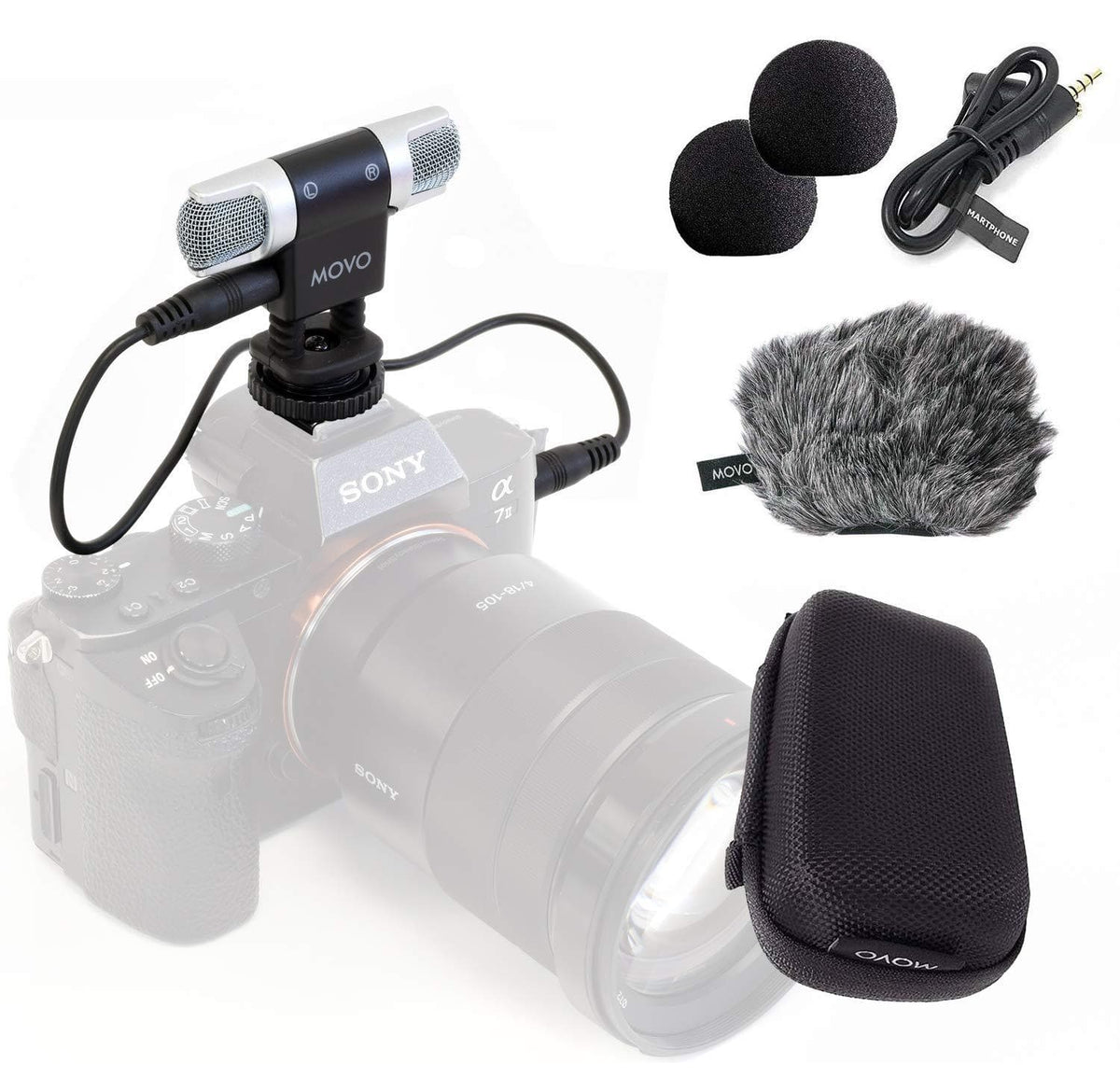 Compact Stereo Microphone | Universal Microphone Kit | VXR3000 | Movo - Movo