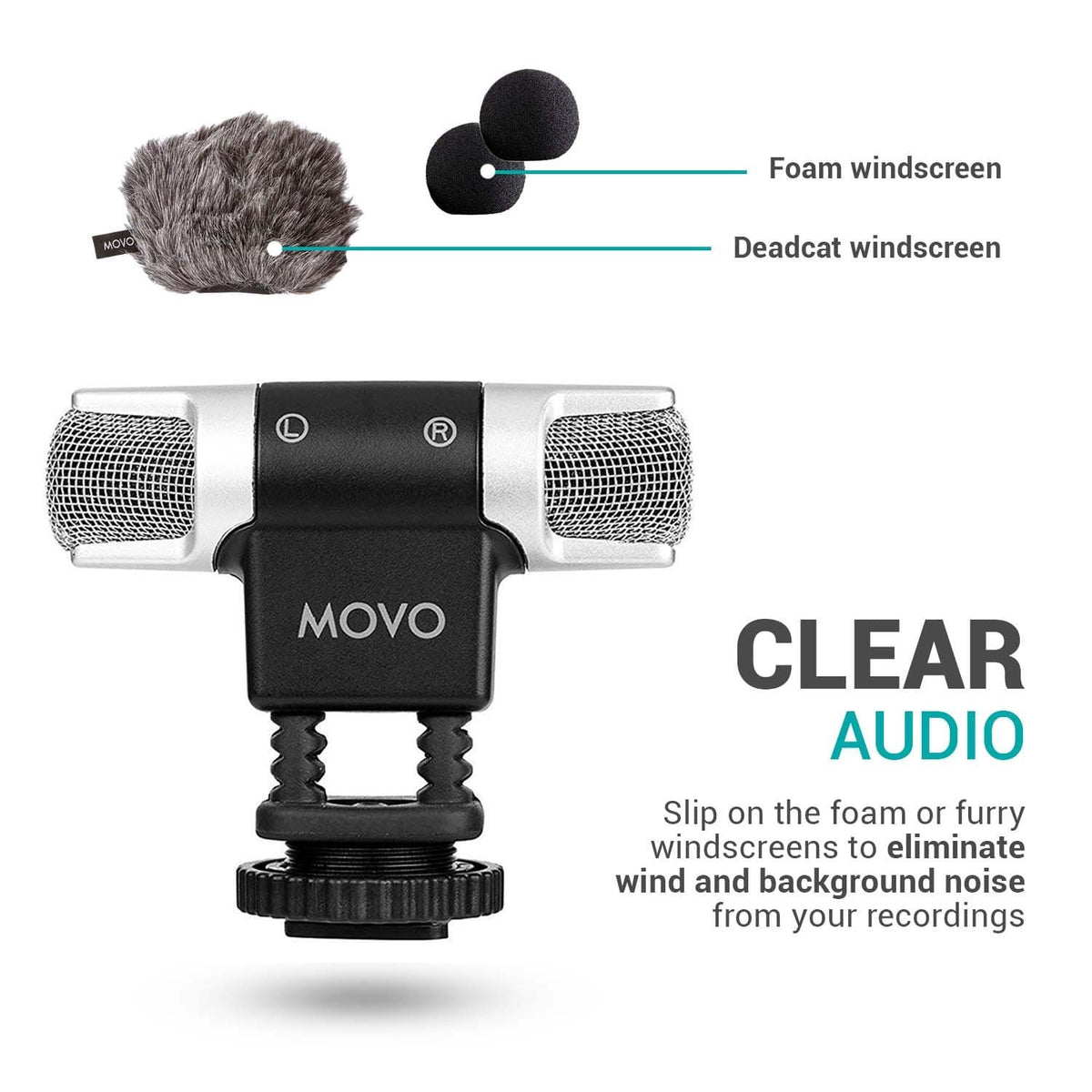 Compact Stereo Microphone | Universal Microphone Kit | VXR3000 | Movo - Movo