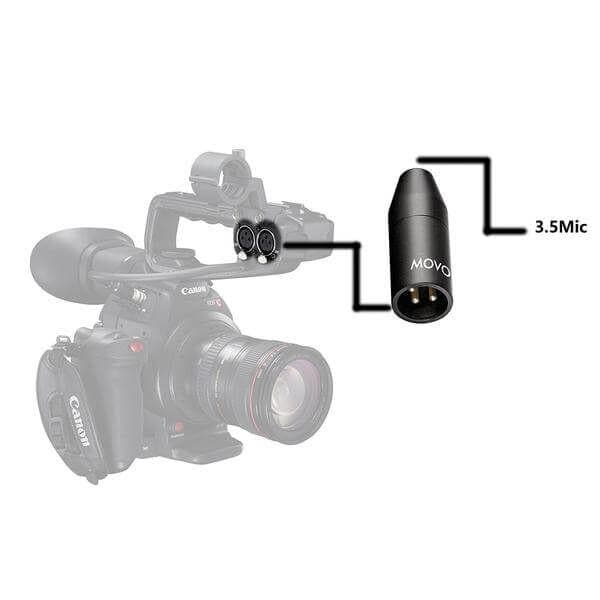 F-XLR 3.5mm (TRS) Mini-Jack F Mic Adapter to 3-pin XLR M | Movo - Movo