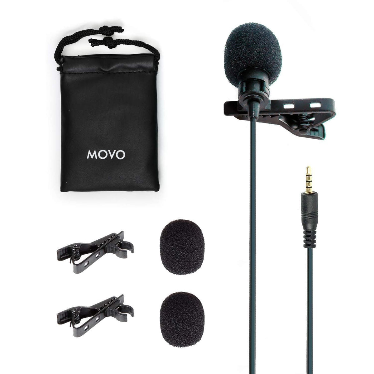 Movo PM10 | Black or White Lavalier Movo Microphone for Smartphones - Movo