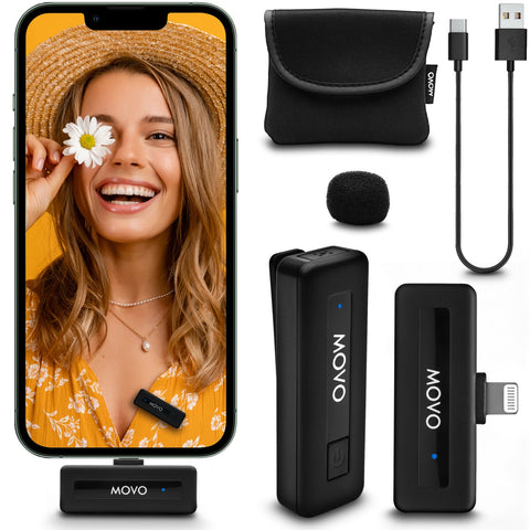 Wireless Mini DI | Wireless Lavalier Microphone System for iPhone | Movo