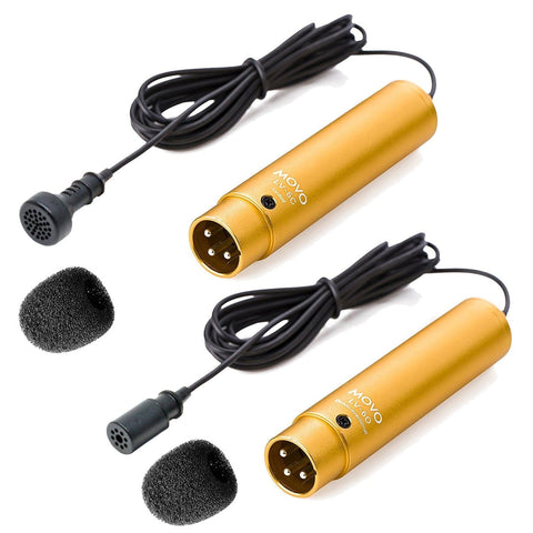 LV-6 | Omidirectional & Cardioid XLR Lavalier Microphone Set | Movo
