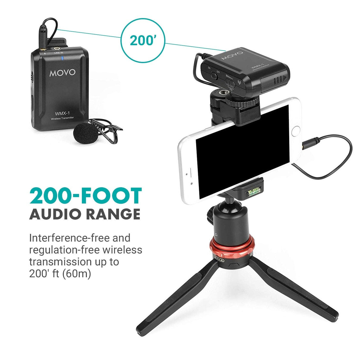 Wireless Microphone | Lavalier Microphone System | WMX-1 | Movo - Movo