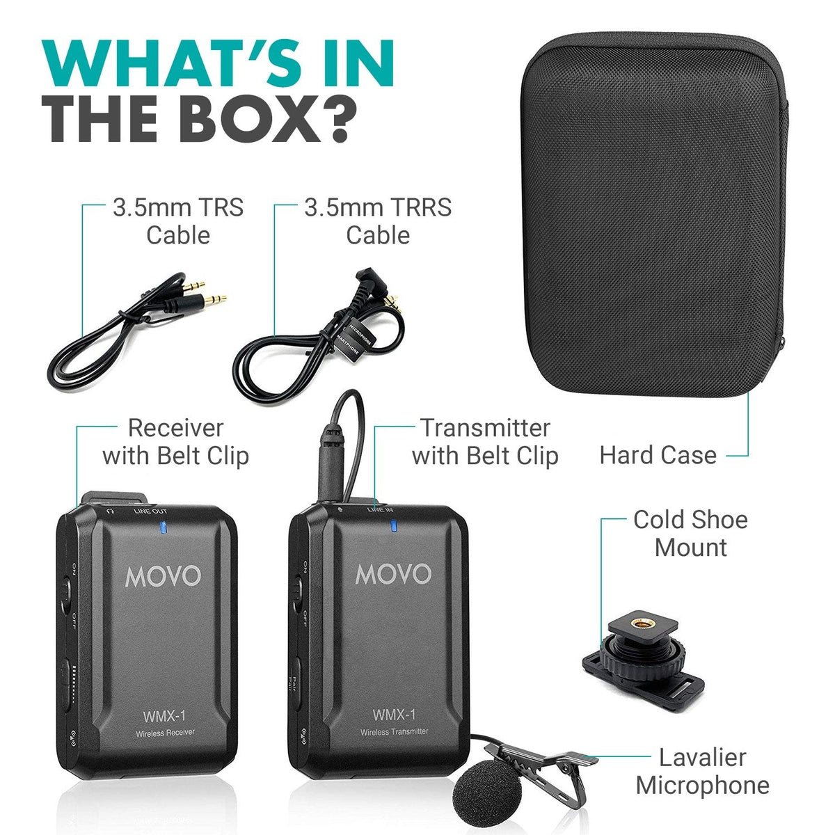 Wireless Microphone | Lavalier Microphone System | WMX-1 | Movo - Movo