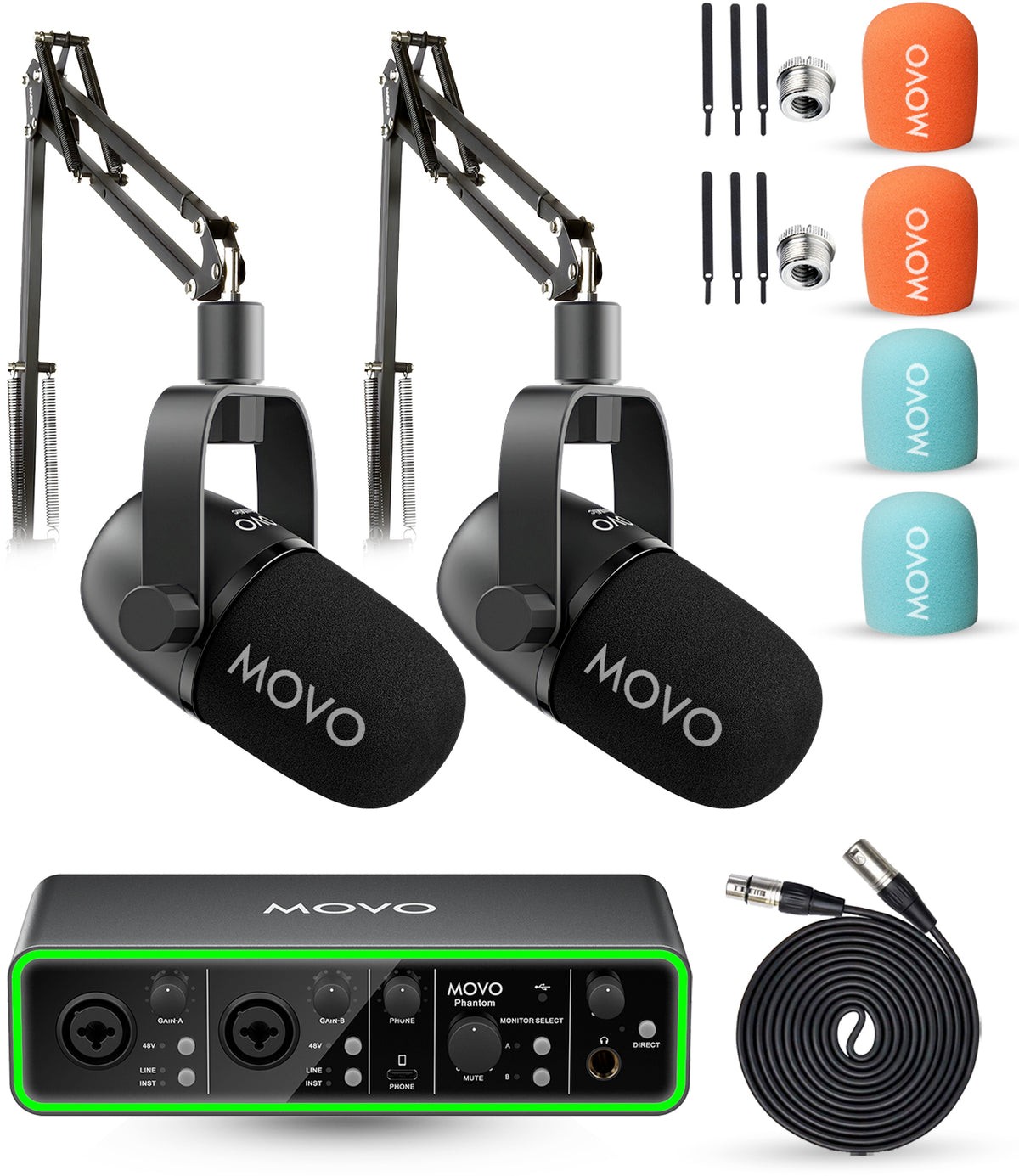 PHANTOM+CastMic | Audio Recording Bundle | Movo