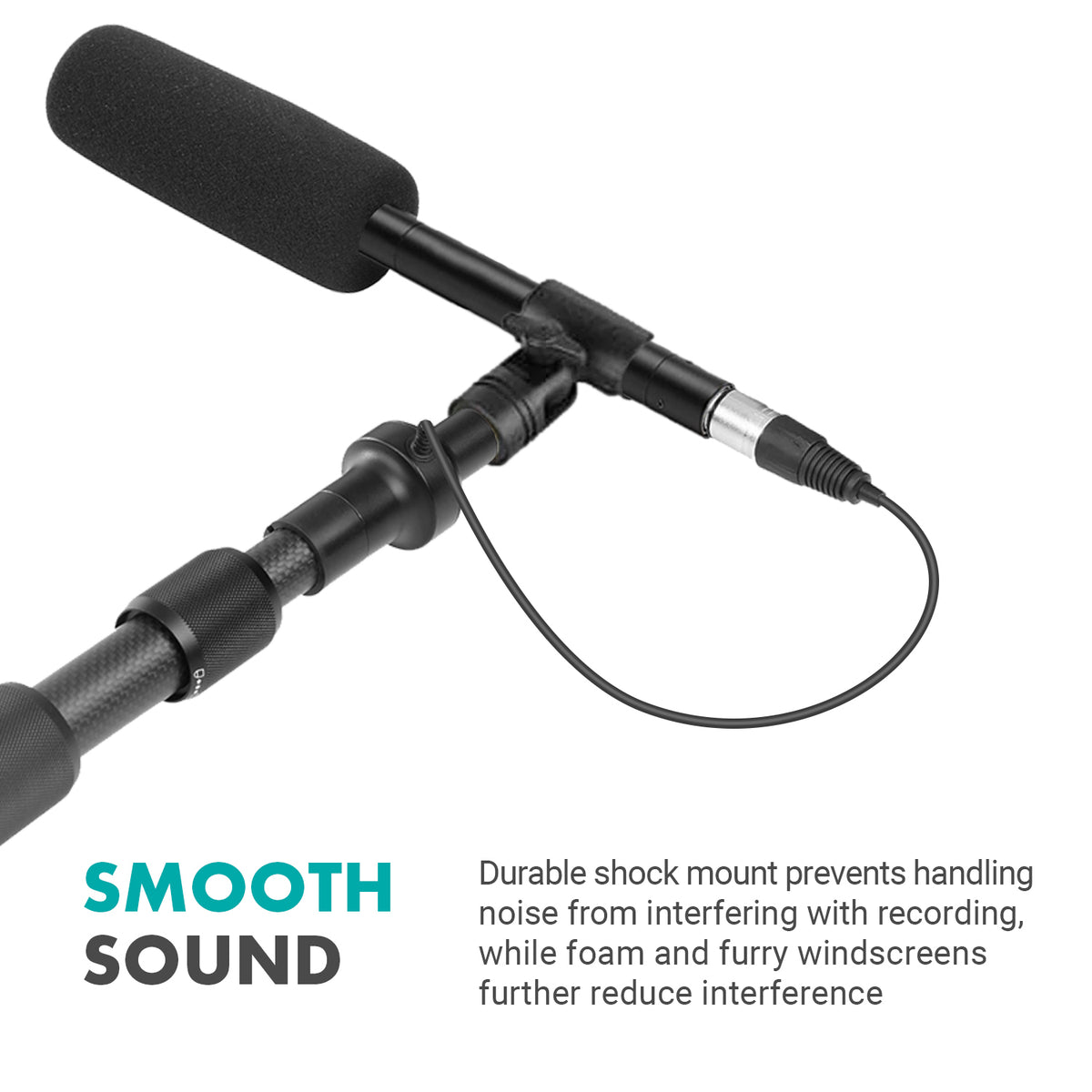 BYPB25+BYPVM1000 | Shotgun Mic with Boom Pole Kit | Movo
