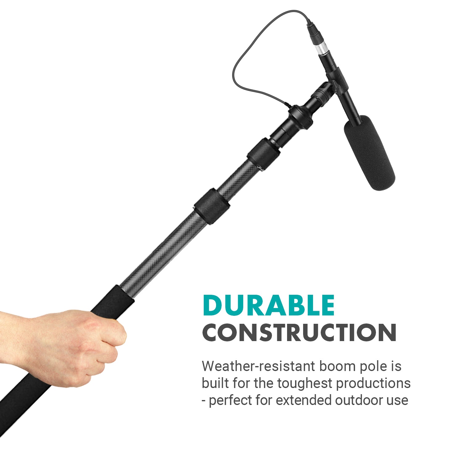 BYPB25+BYPVM1000 | Shotgun Mic with Boom Pole Kit | Movo