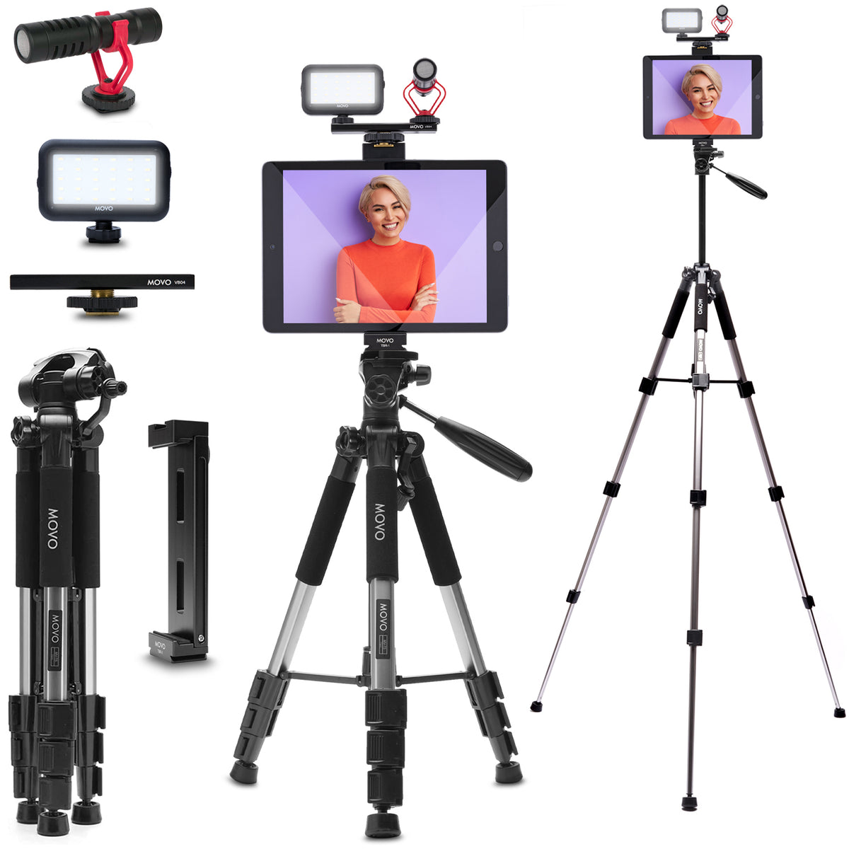 Tablet Vlogging Kit for iPad With Full Size Tripod | Movo