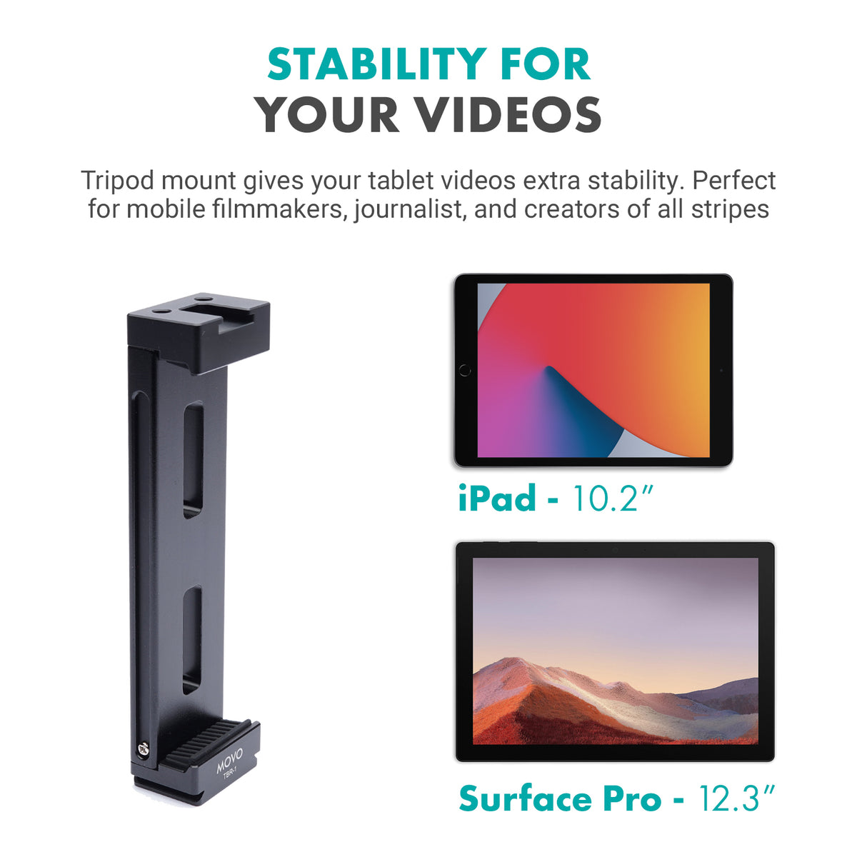 Tablet Vlogging Kit for iPad With Full Size Tripod | Movo