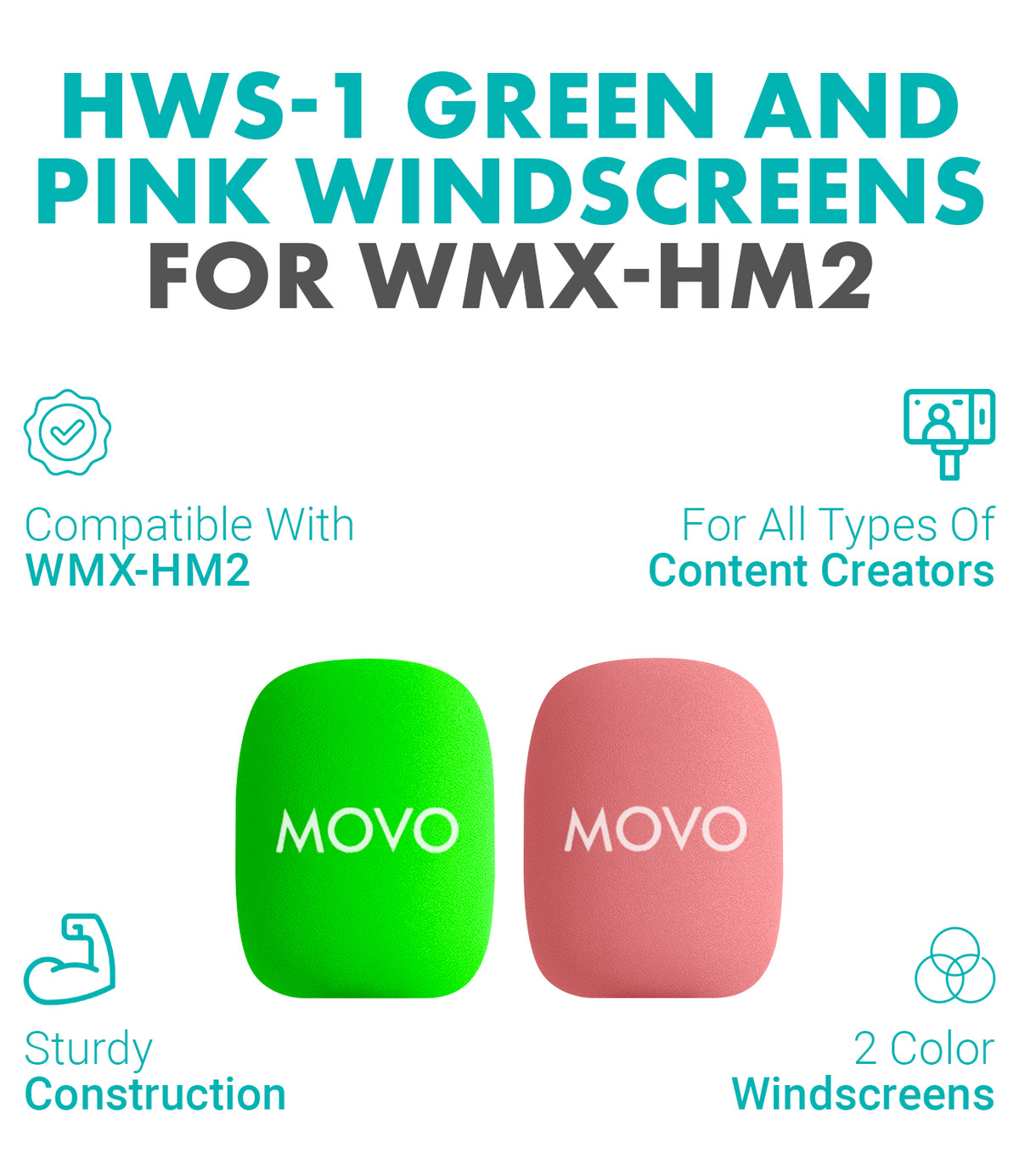 HWS | Colorful Foam Covers for Mic Handle | Movo