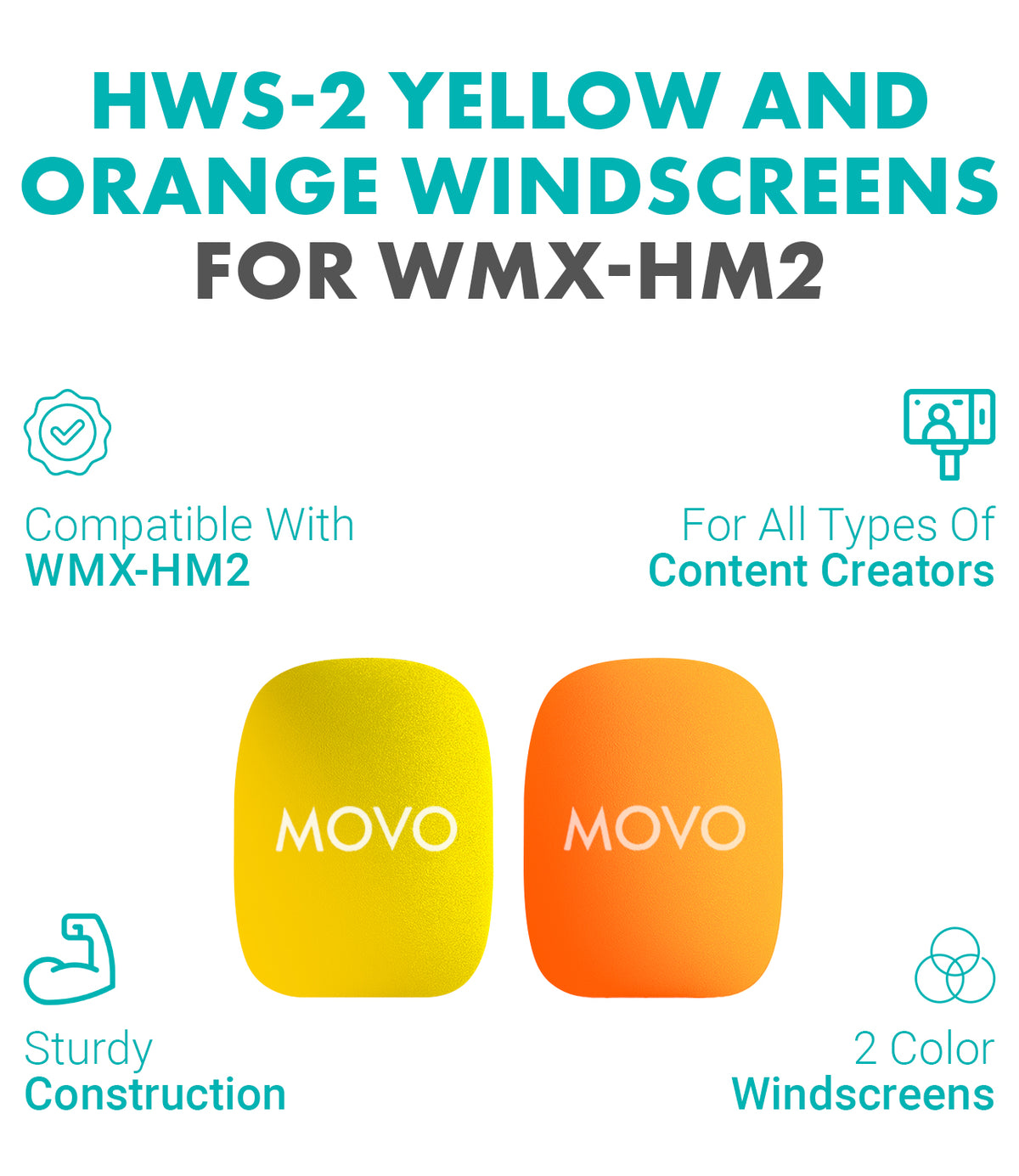 HWS | Colorful Foam Covers for Mic Handle | Movo