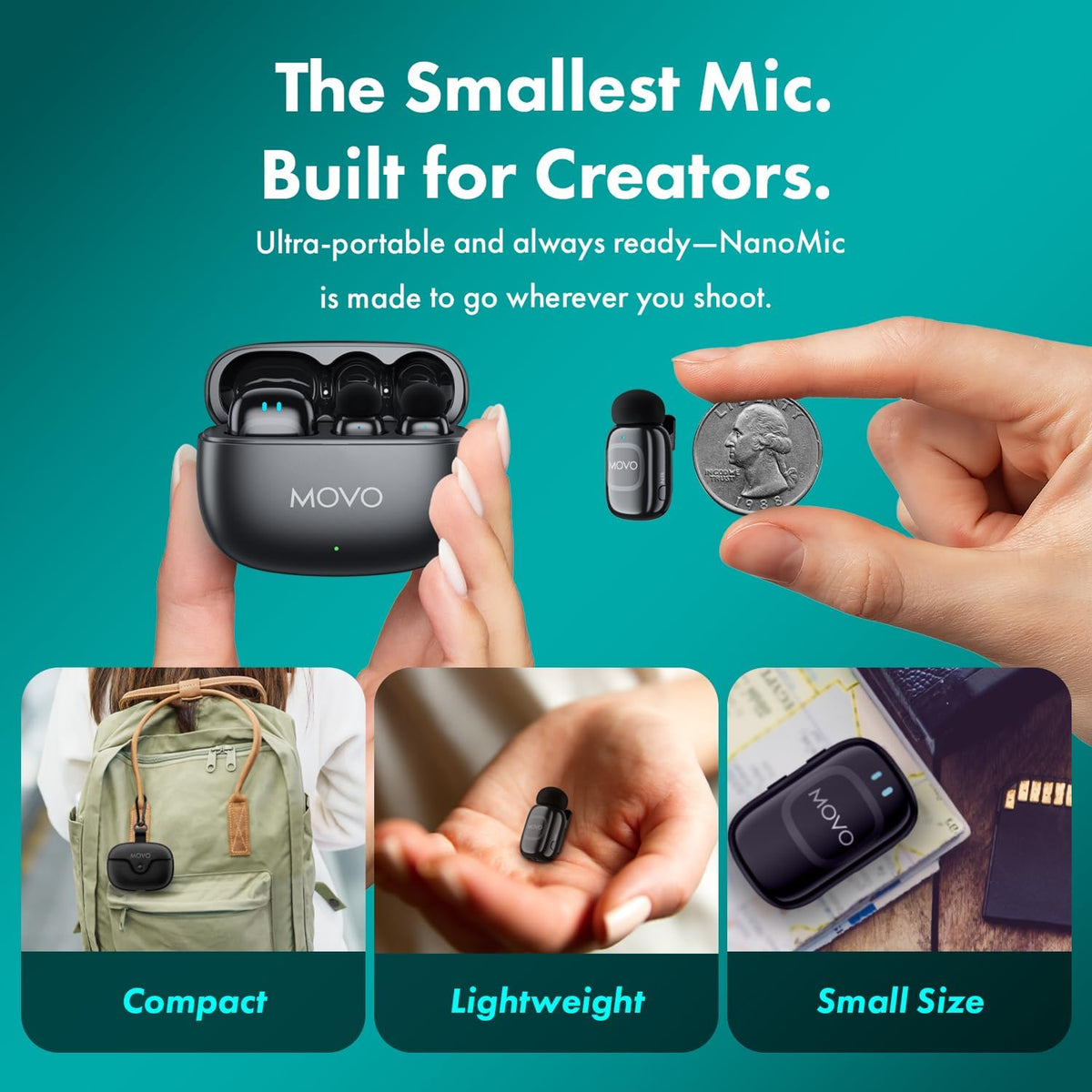 NanoMic | Compact Wireless Microphone | Movo