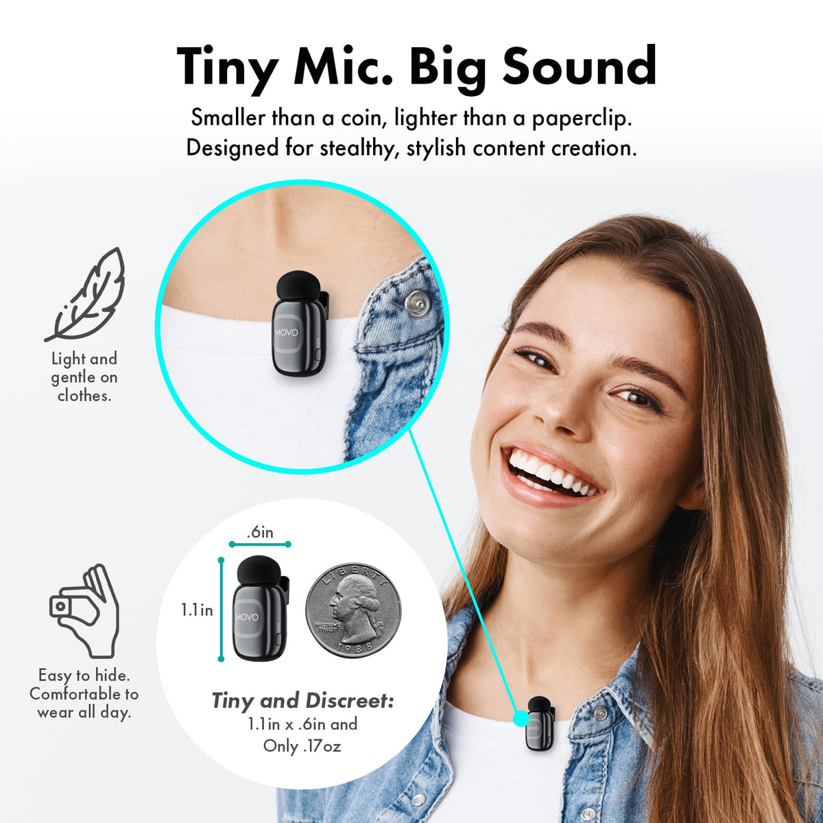 NanoMic+WMX-HM2 | Wireless Mic Series with Handle | Movo