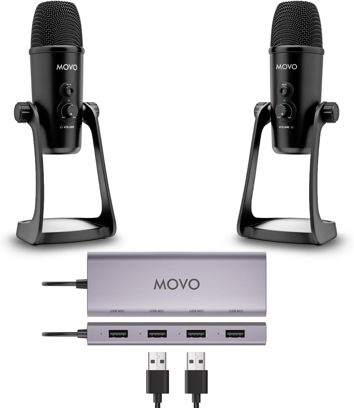 UMX-1+UM700 | Paquete de micrófono USB para podcasts | Movo 