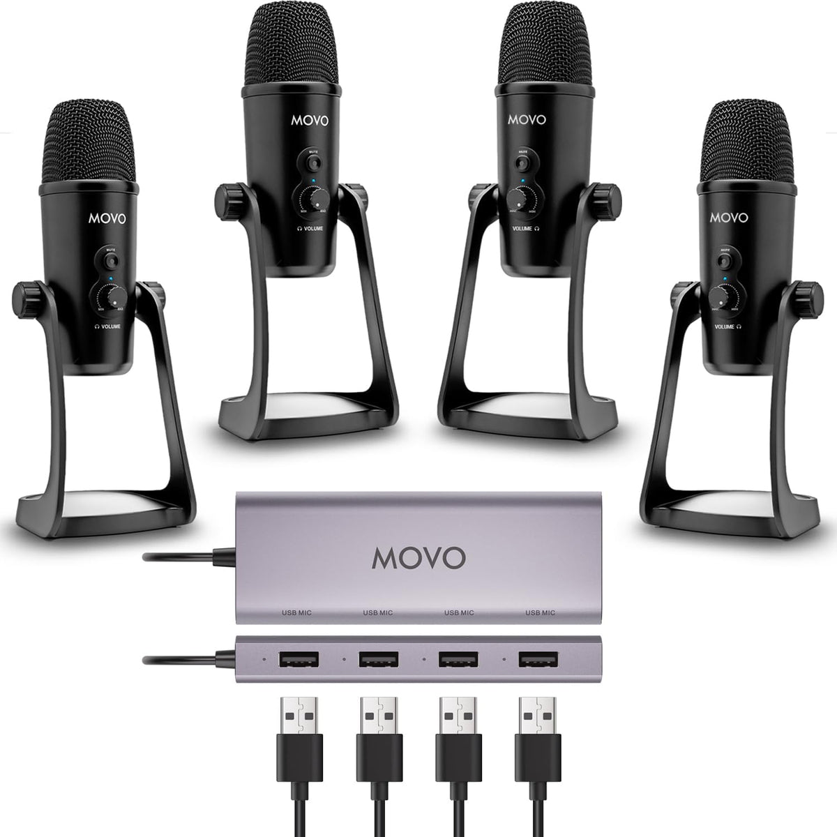 UMX-1+UM700 | Paquete de micrófono USB para podcasts | Movo 