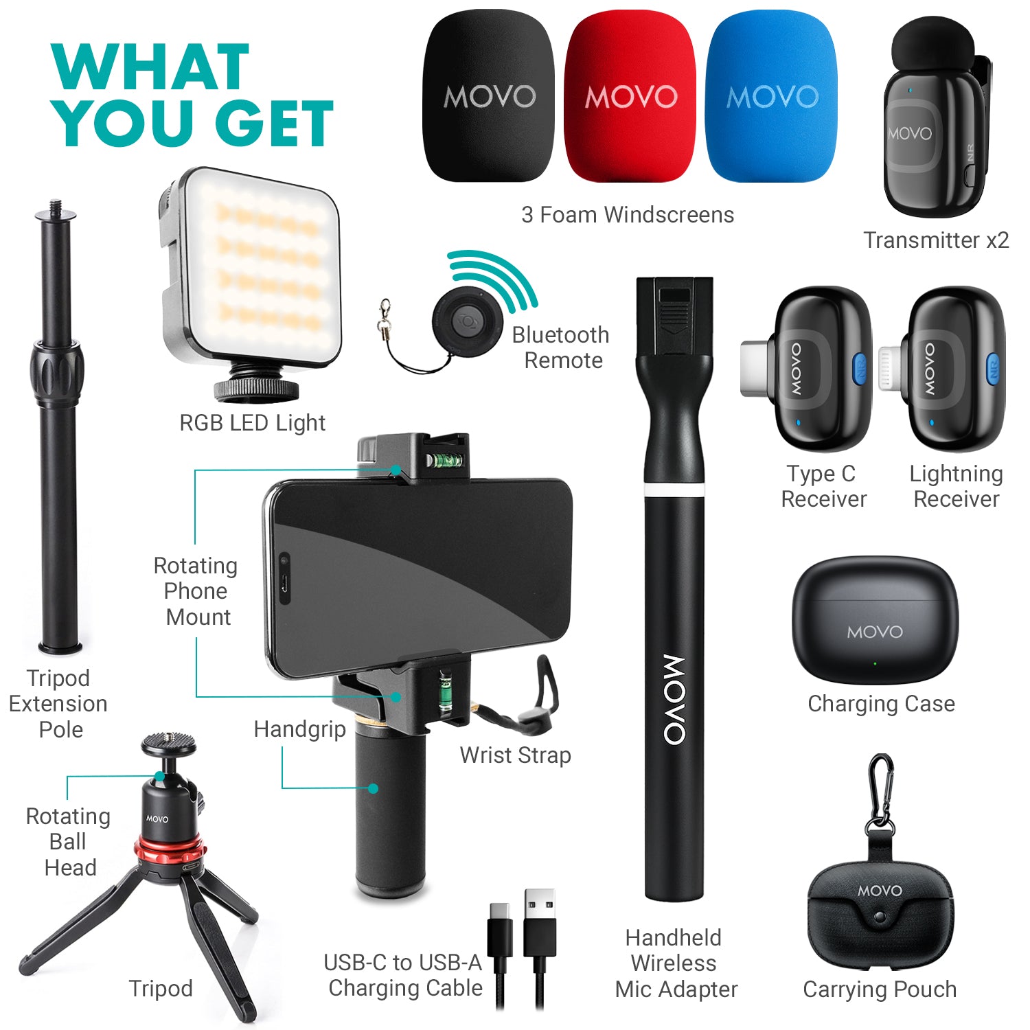 iVlogger-PRO-Wireless | Smartphone Video Kit | Movo