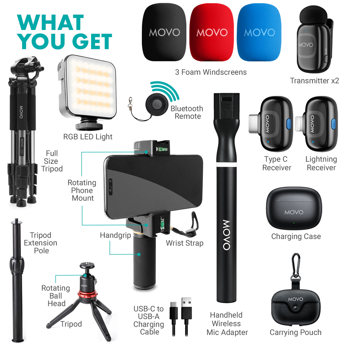iVlogger-PRO-Wireless | Smartphone Video Kit | Movo