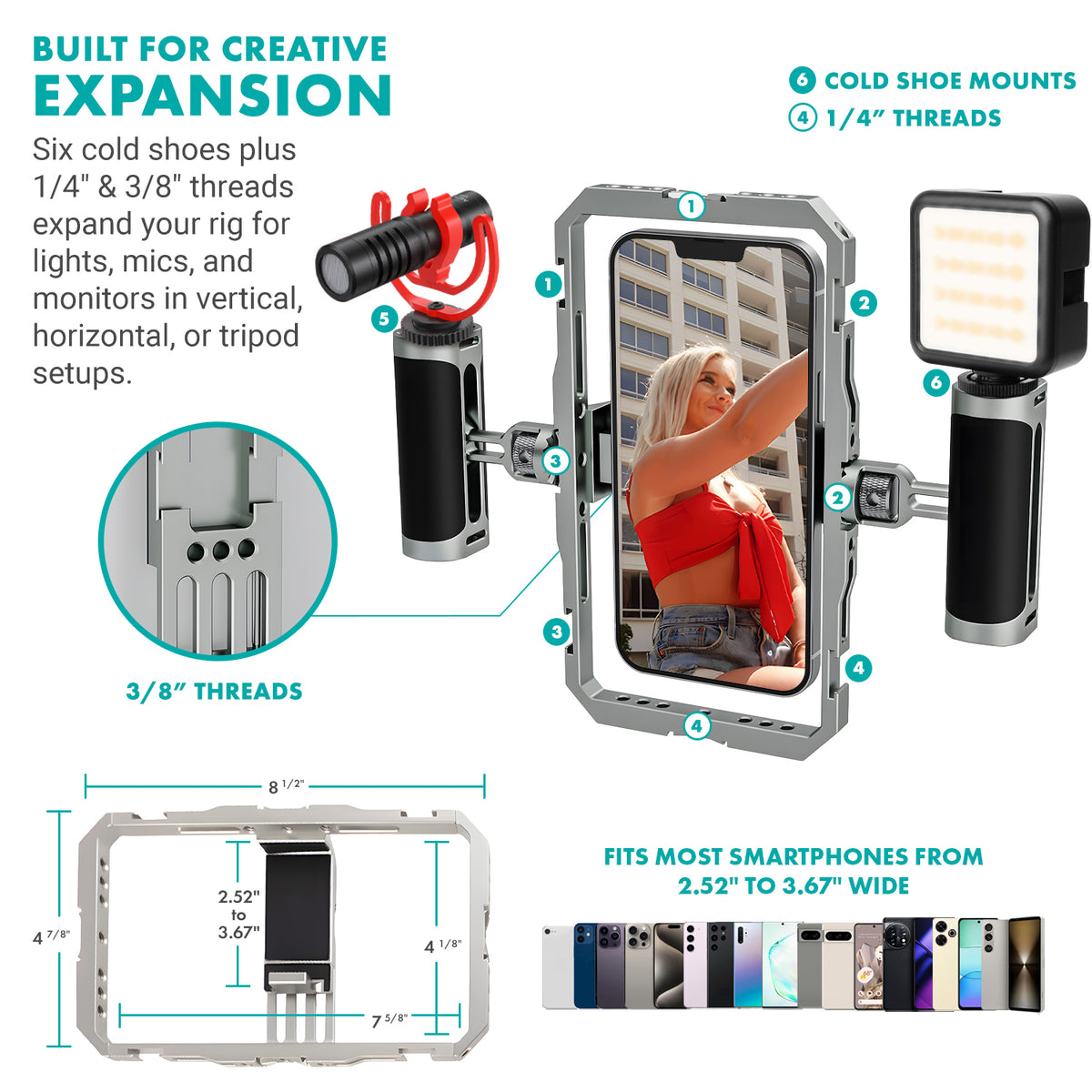 iFilmer-PRO+MV-T5 | Smartphone Film Kit with Fullsize Tripod | Movo