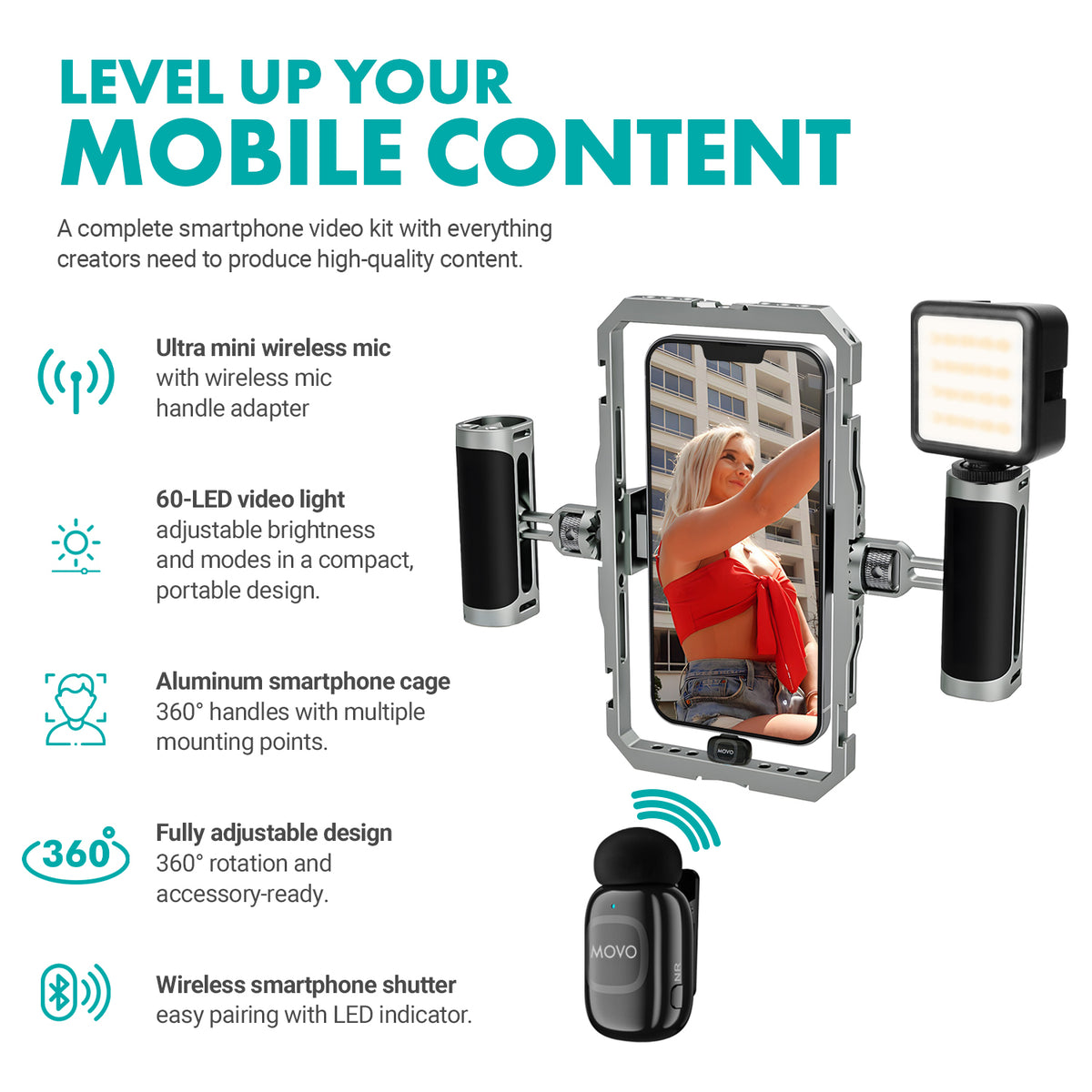 iFilmer-PRO-Wireless | Wireless Smartphone Film Kit | Movo