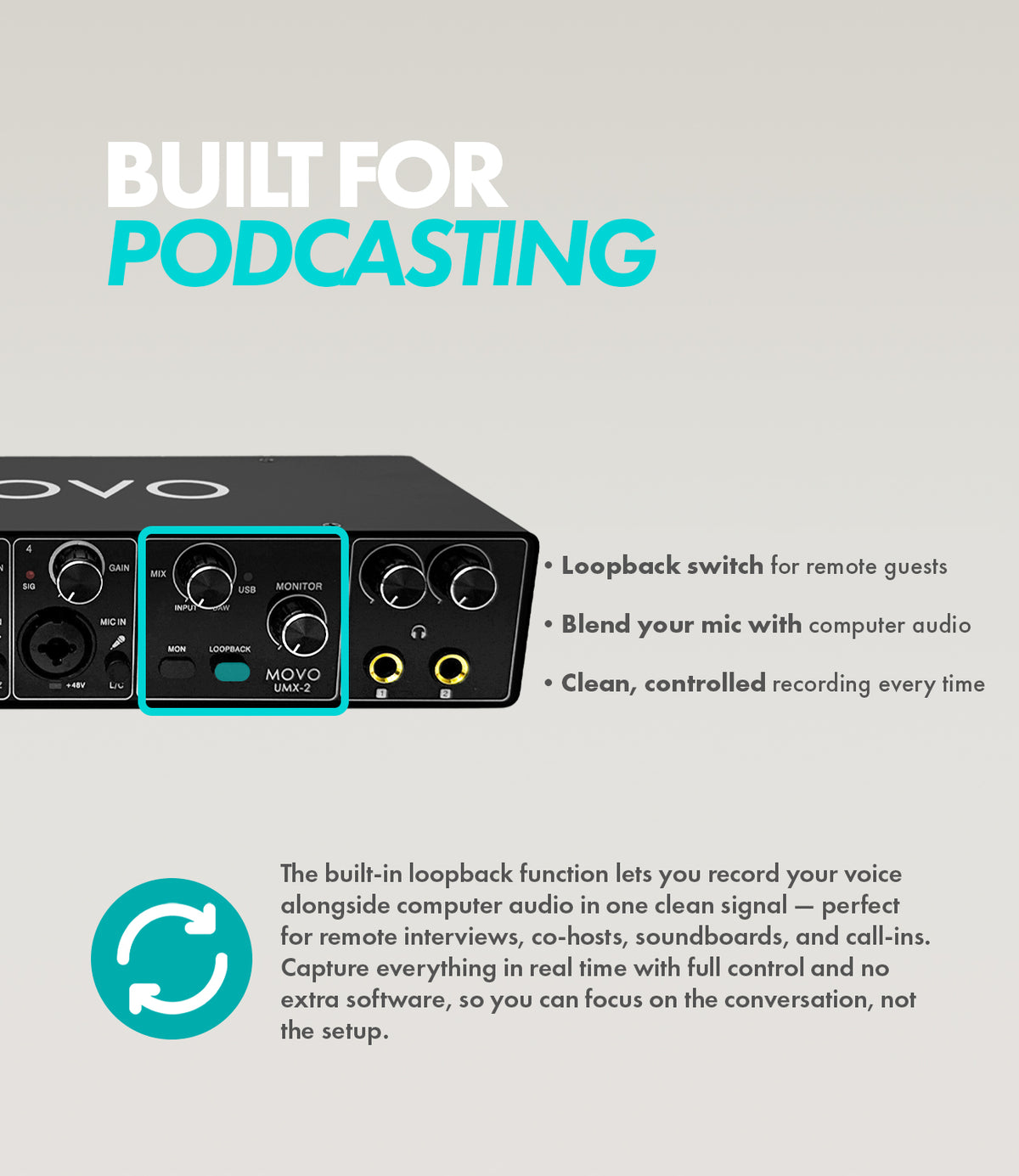 UMX-2 | 4-Channel USB/USB-C Audio Interface | Movo