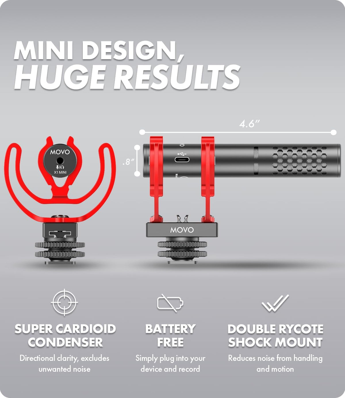 X1-Mini | Mini Supercardoid Video Microphone | Movo