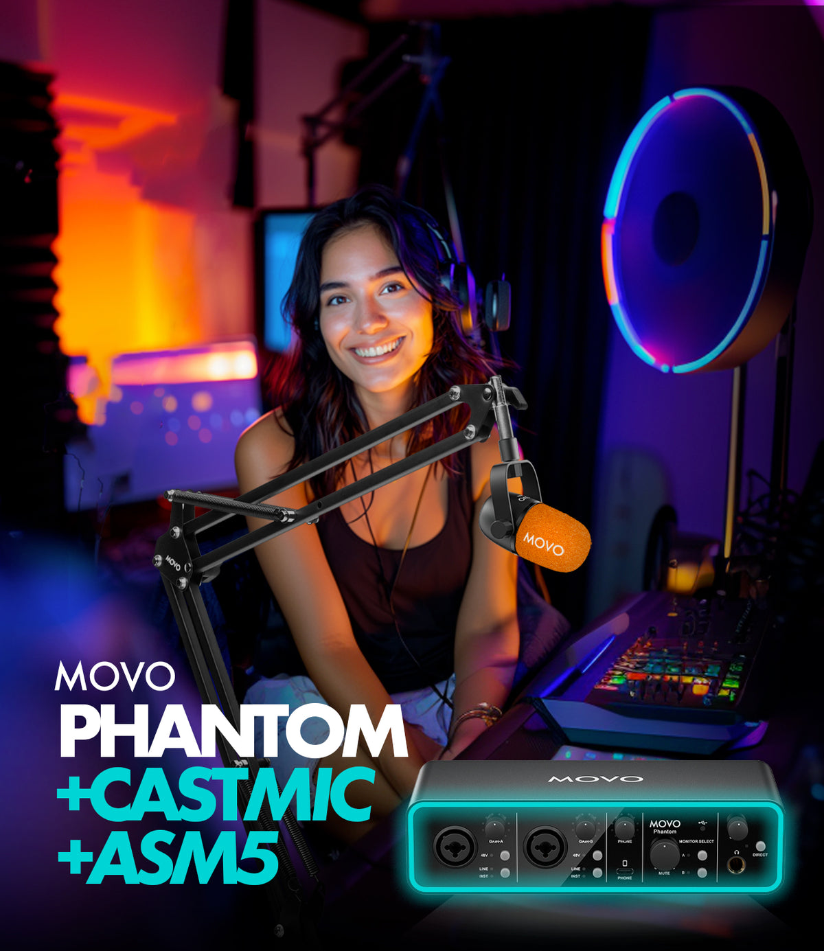 PHANTOM+CastMic | Audio Recording Bundle | Movo