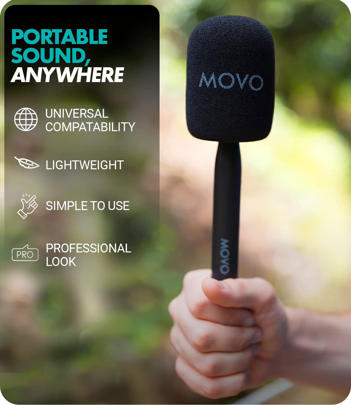 WMX-HM | Handheld Interview Wireless Mic Handle | Movo