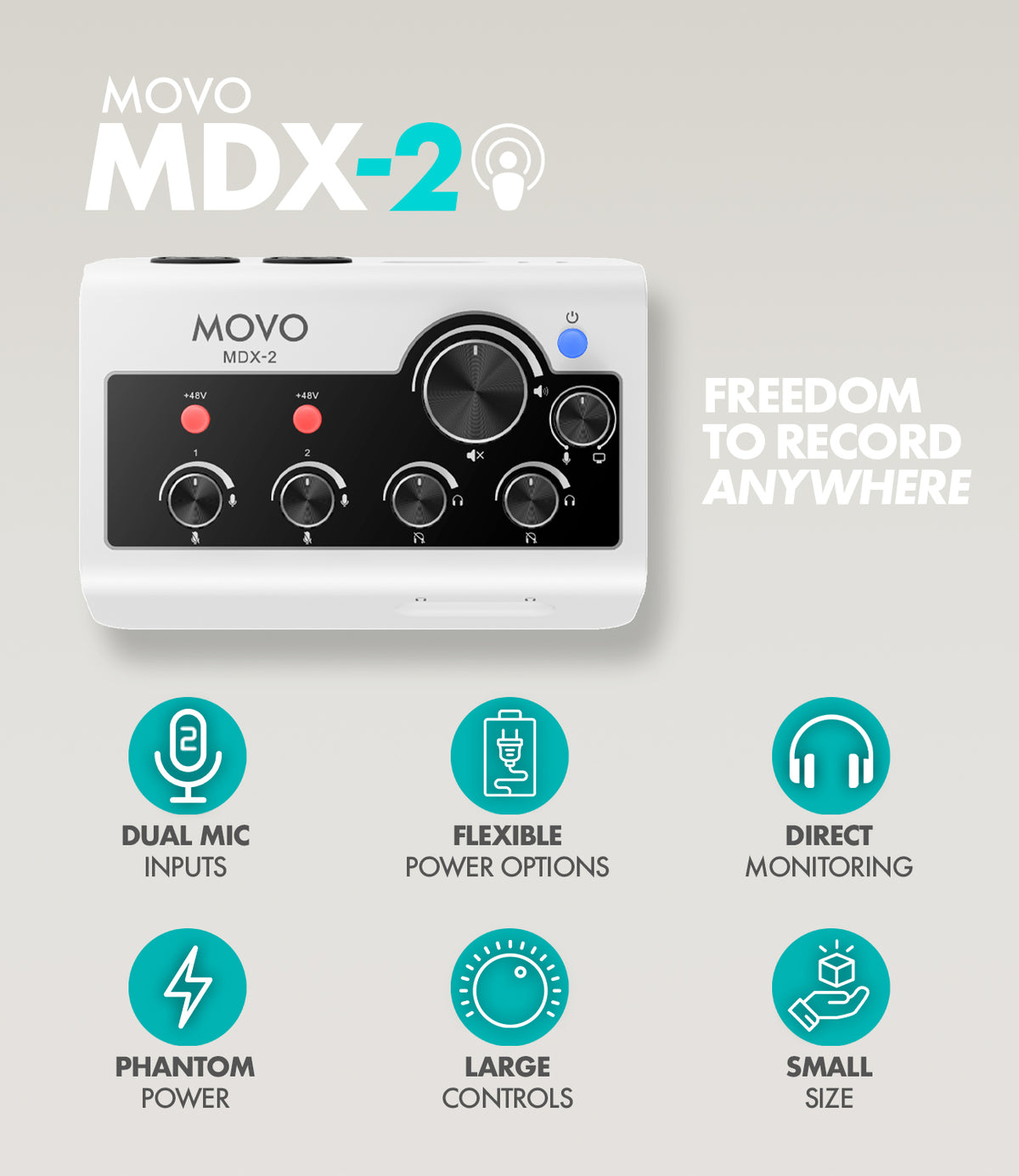 MDX-2 | Dual Channel Portable Audio Interface | Movo