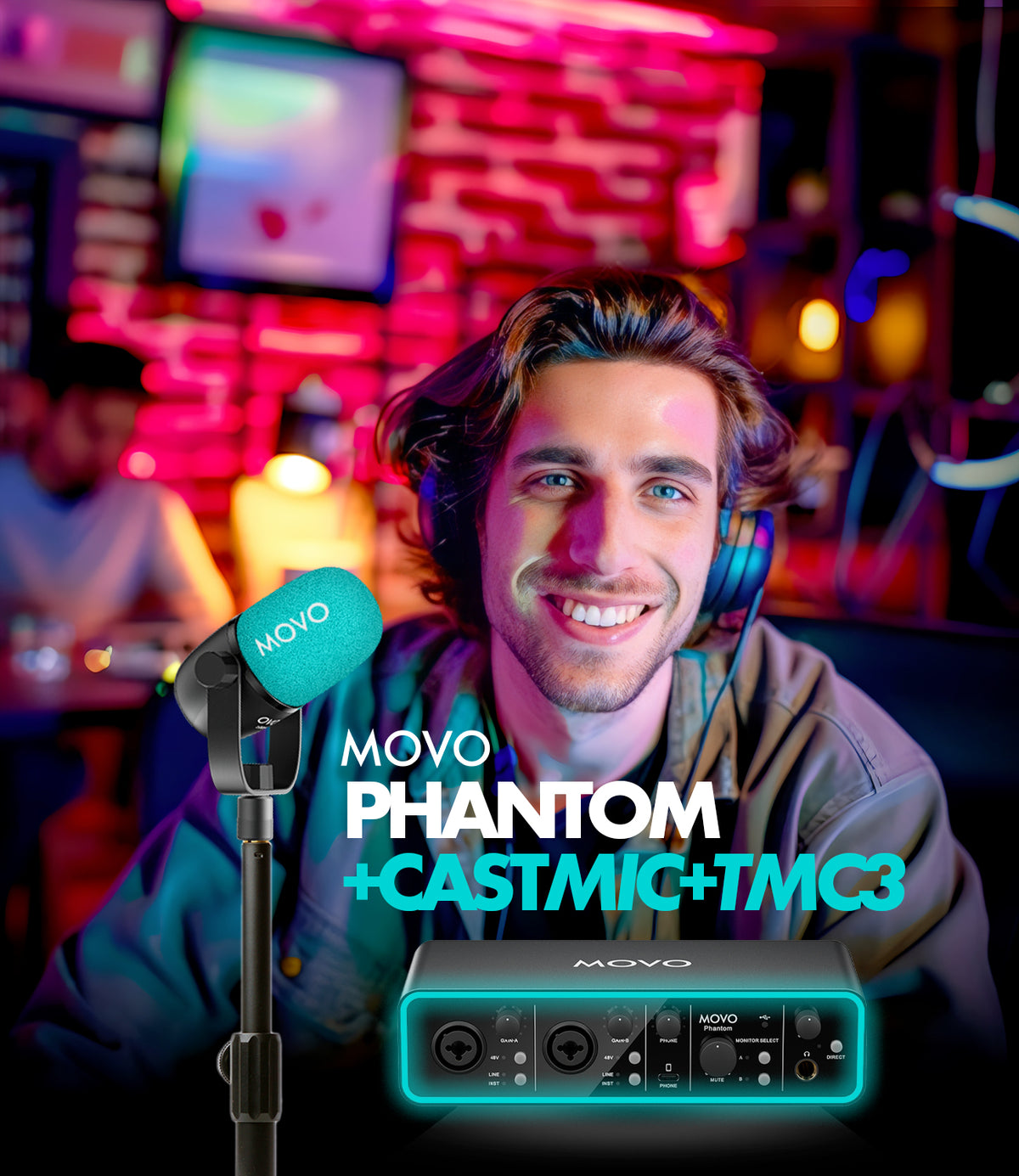 PHANTOM+CastMic | Audio Recording Bundle | Movo