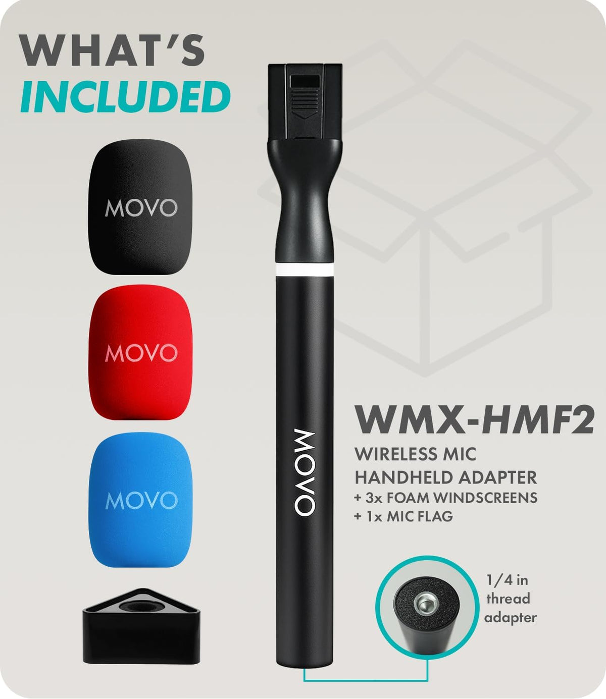 WMX-HMF2 | Handheld Mic Handle and Flag | Movo