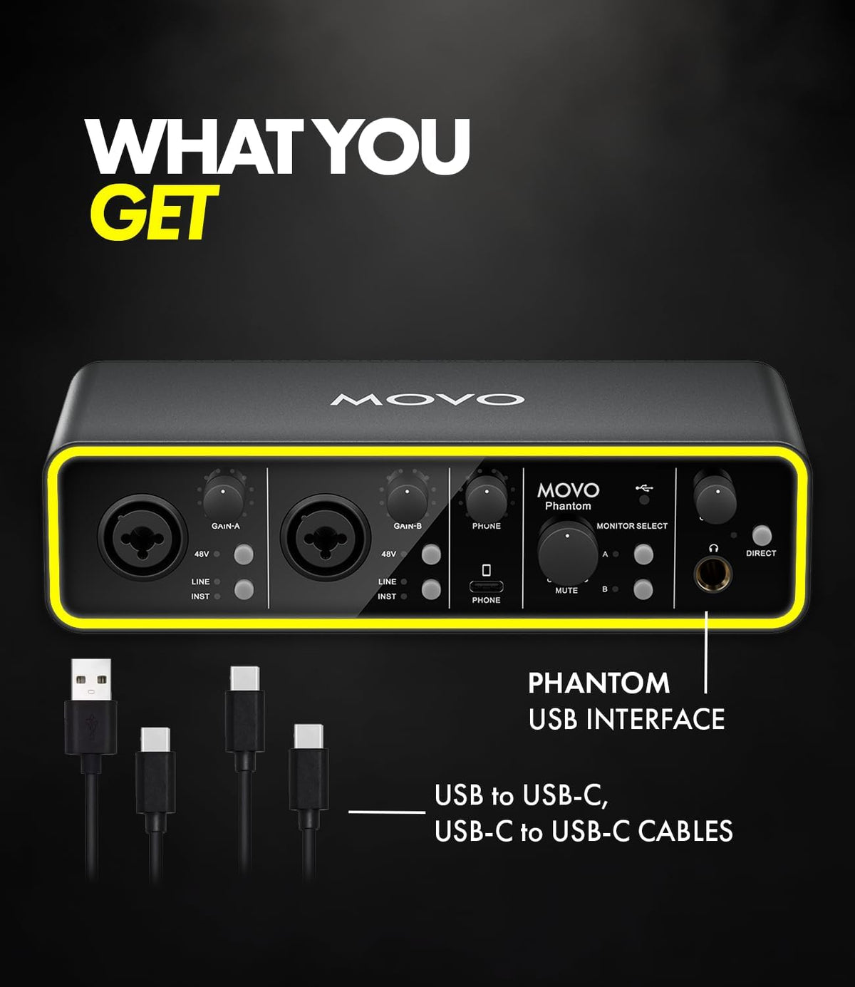 PHANTOM | Dual-Channel USB Audio Interface | Movo