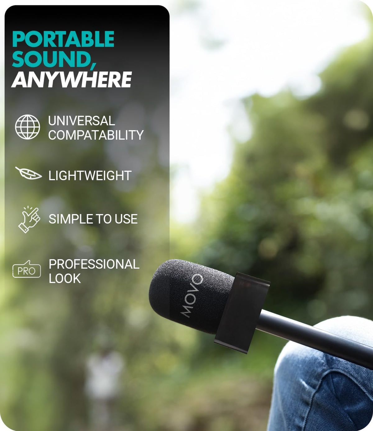 WMX-HMF2 | Handheld Mic Handle and Flag | Movo