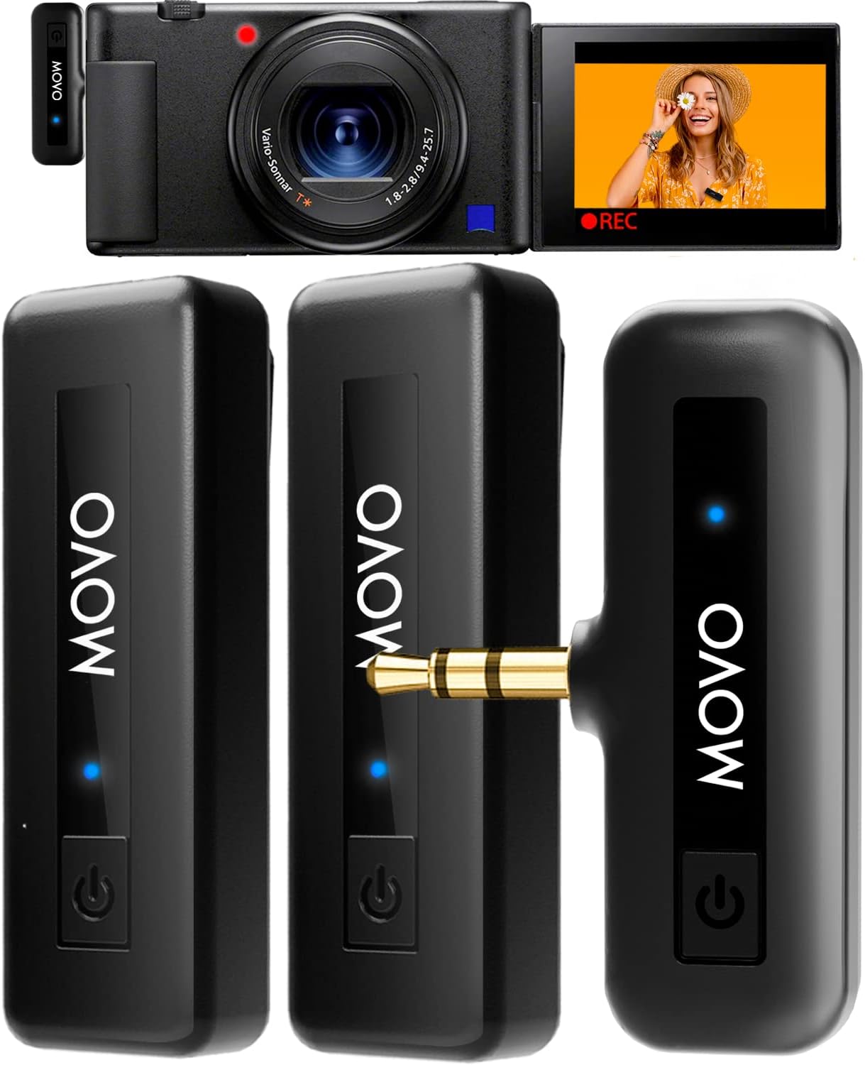 Movo Wireless Mini Duo Wireless Microphones for Camera Video Recording2 Point