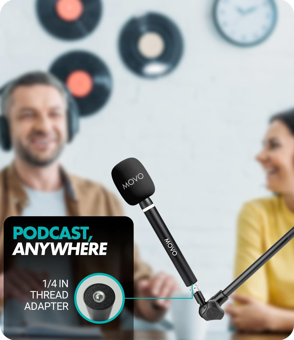 WMX-HMF2 | Handheld Mic Handle and Flag | Movo