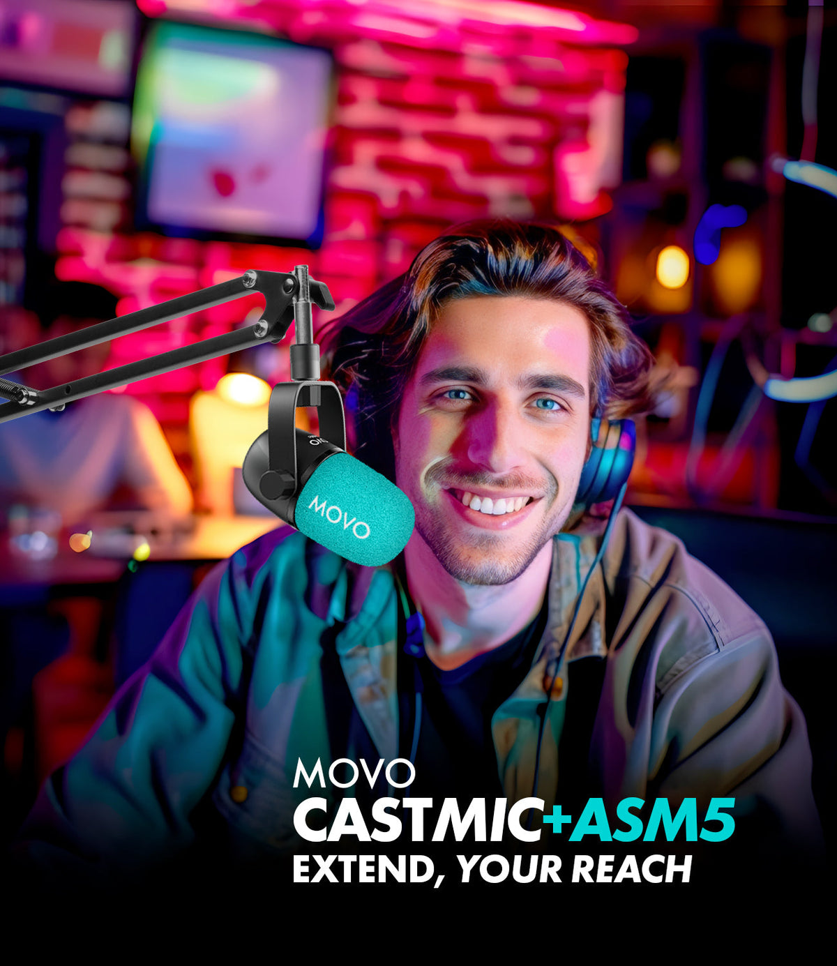 CastMic+ASM5/TMC3 | 2-Pack XLR Podcasting Bundle | Movo