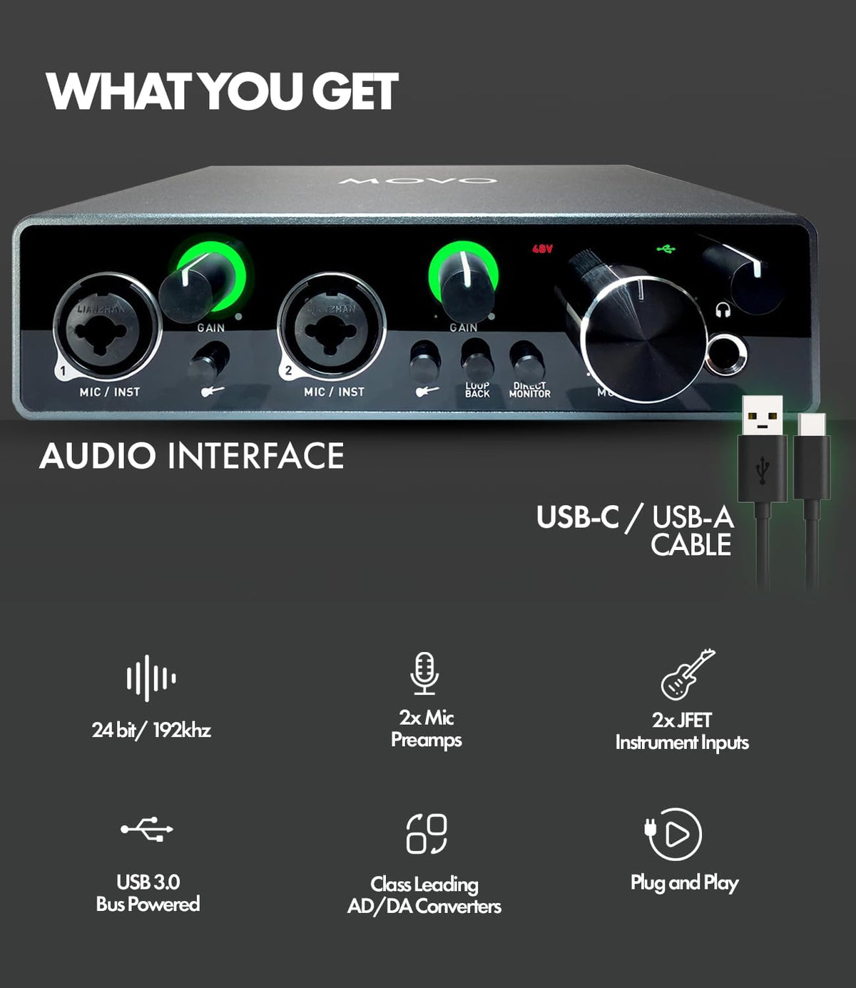 MDX-1 | Interfaz de audio USB | Movo 