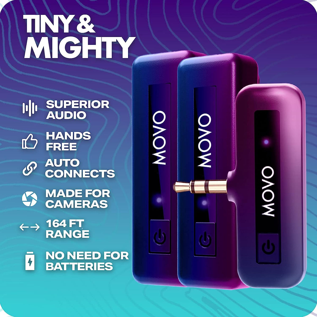 Wireless Mini DUO | Dual-Channel Wireless Microphone System for Camera | Movo