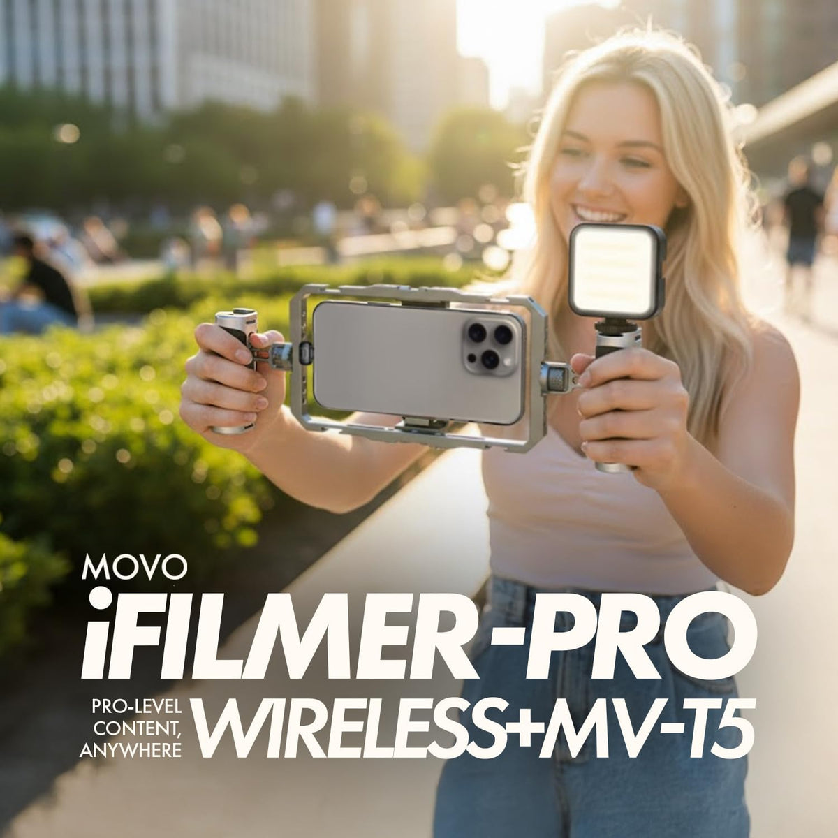 iFilmer-PRO-Wireless+MV-T5 | Full Wireless Smartphone Film Kit | Movo