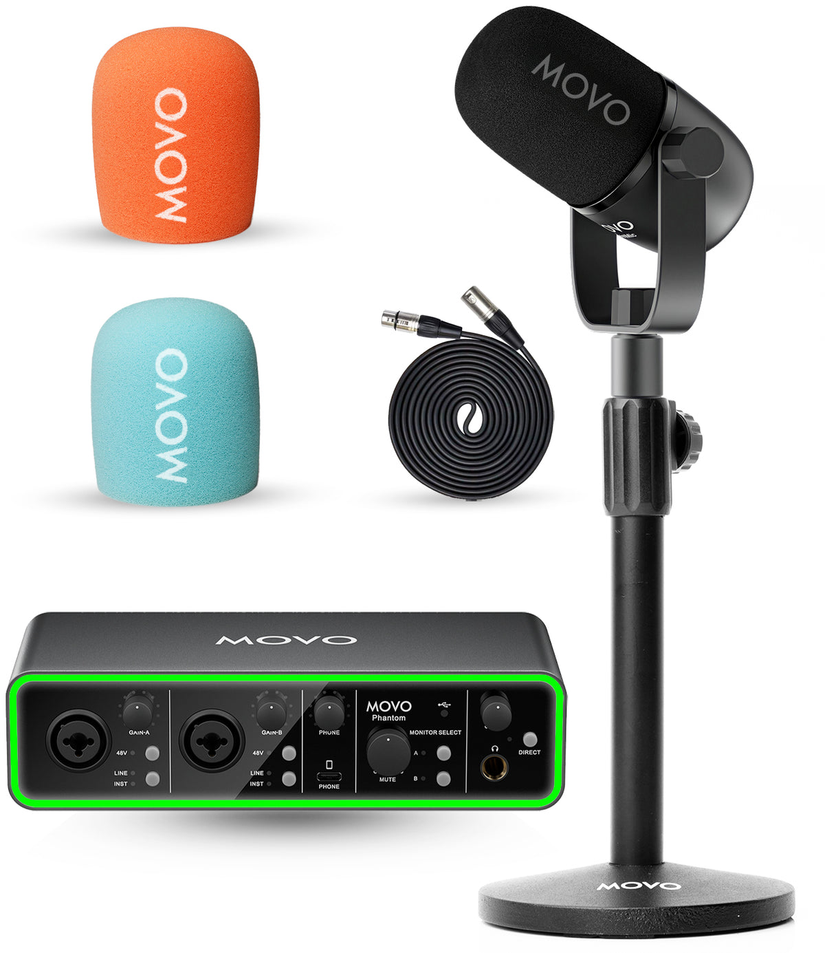 PHANTOM+CastMic | Audio Recording Bundle | Movo