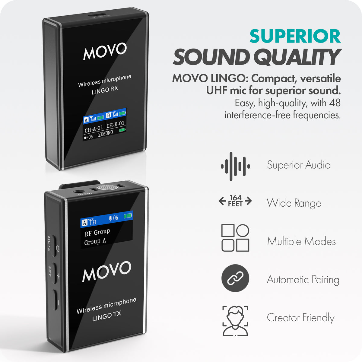 LINGO | Micrófono de solapa inalámbrico | Movo 