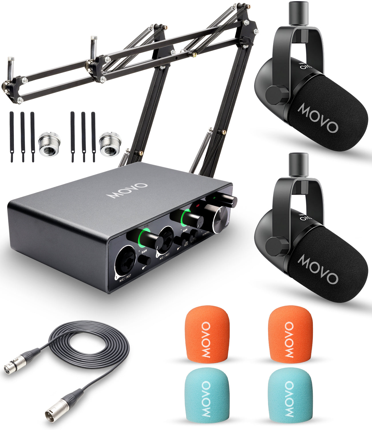 MDX-1+CastMic | Kit de micrófono dinámico XLR | Movo