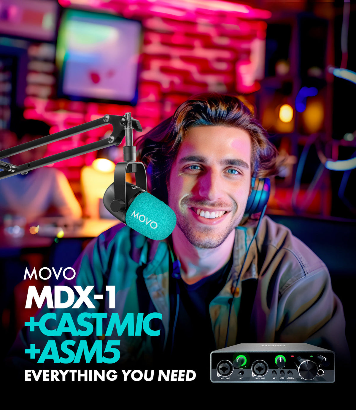 MDX-1+CastMic | Dynamic XLR Microphone Kit | Movo