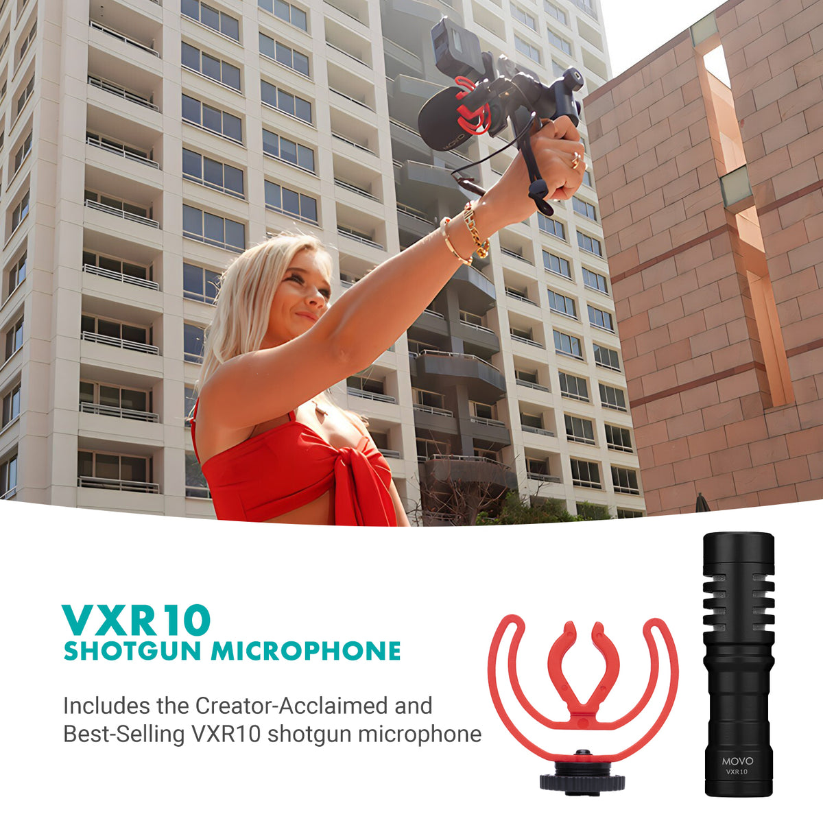 iVlogger-PRO+ MV-T5| Premium Vlogging Kit with Fullsize Tripod | Movo