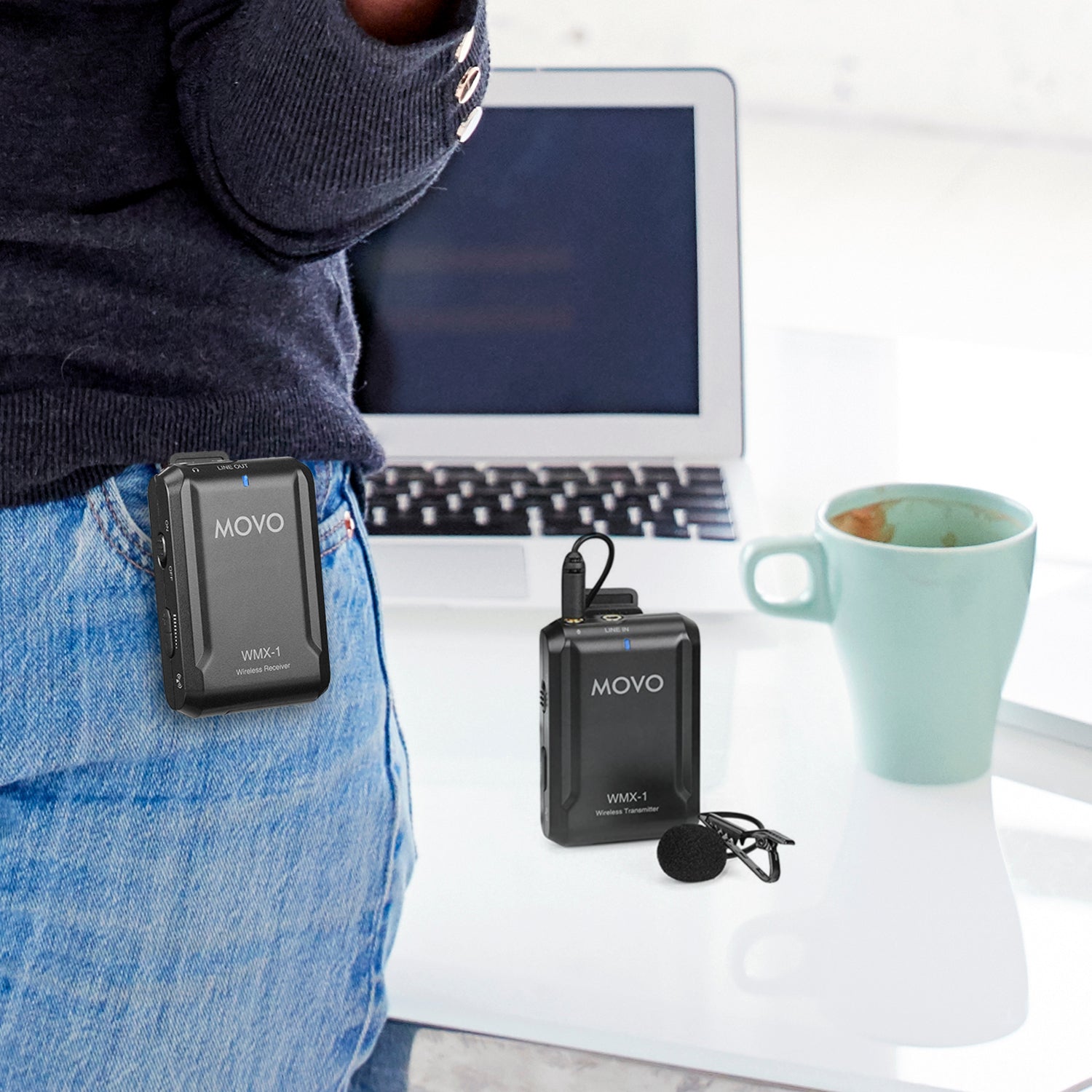 Movo WMX-20 - Sistema microfonico lavalier wireless UHF a 48 canali con 1 ricevitore, 1 trasmettitore e 1 microfono da bavero, compatibile con fotocamere DSLR (portata audio 100 m Movo WMX-20 - Sistema microfonico lavalier wireless UHF a 48 canali con 1 ricevitore, 1 trasmettitore e 1 microfono da bavero, compatibile con fotocamere DSLR (portata audio 100 m