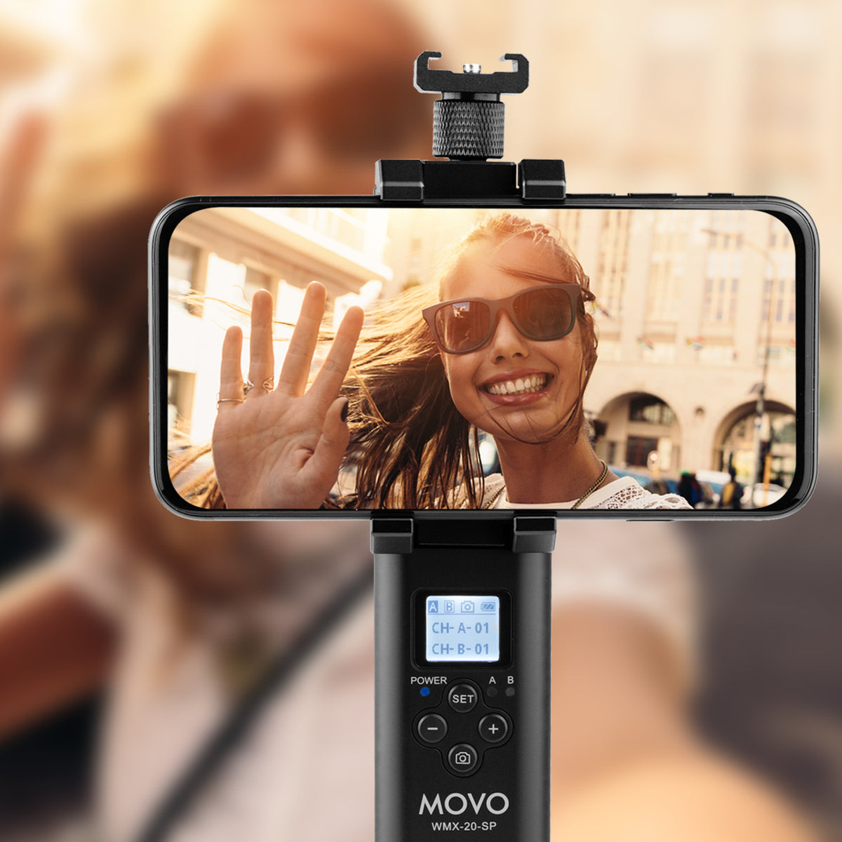 WMX-20-SP | Handheld Receiver for UHF Wireless Lav Mic System | Movo