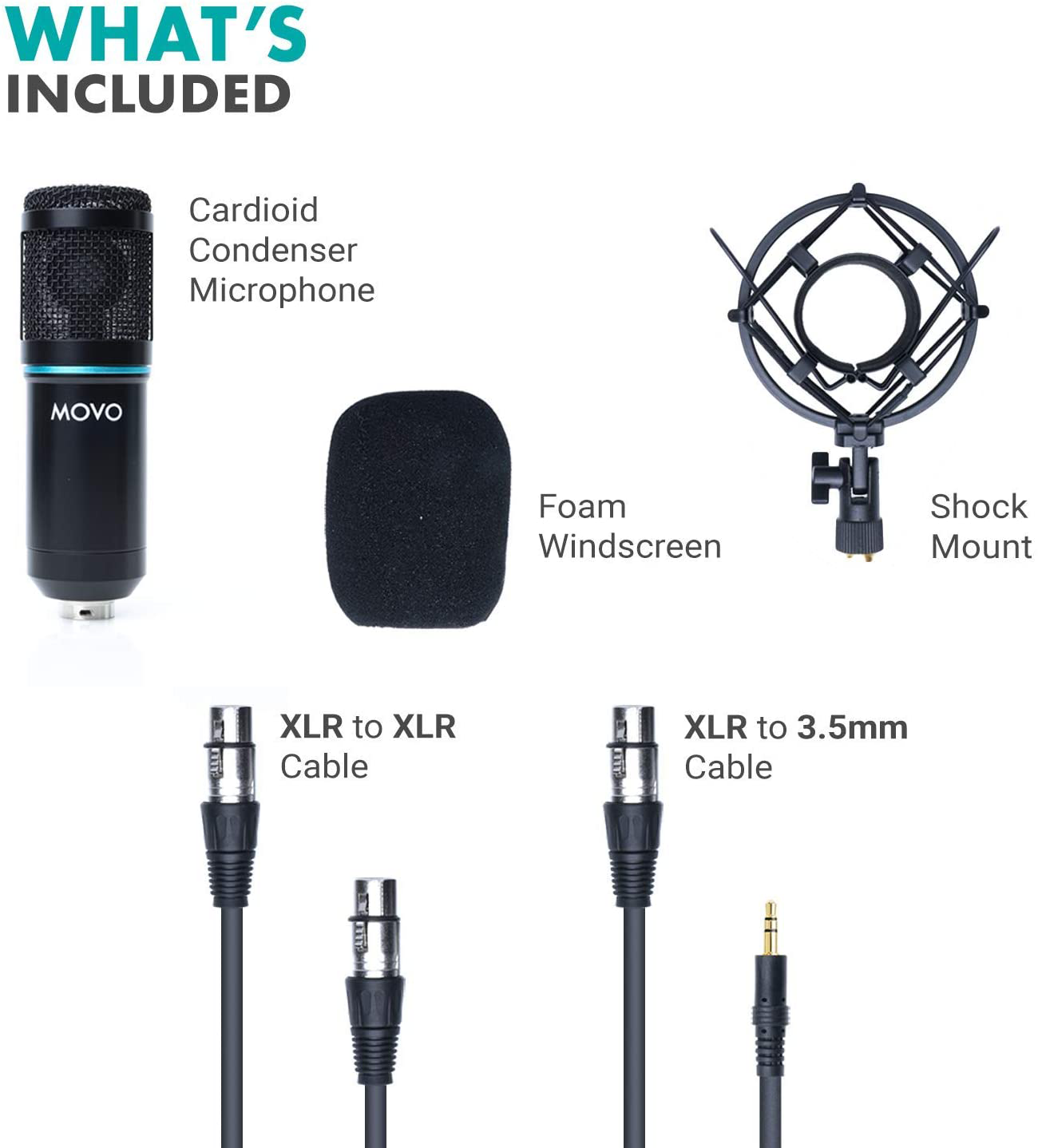 PC-M6, Podcasting Microphone XLR 3.5mm W/ Pop Filter