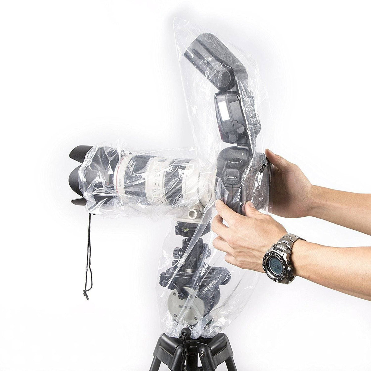 10x Clear Rain Cover for DSLR Camera, Flash, &amp; Lens up to 18&quot; - Movo