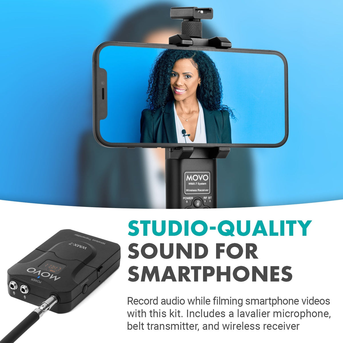 12-Channel Wireless VHF Lav Mic Smartphone System - Movo